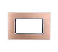ETTROIT Placca In Alluminio Serie Space 4P Colore Oro Compatibile Con Bticino