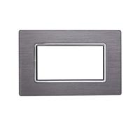 ETTROIT Placca In Alluminio Serie Space 4P Colore Silver Compatibile Con