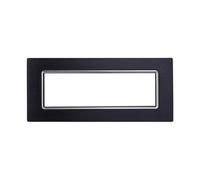 ETTROIT Placca In Alluminio Serie Space 7P Colore Nero Compatibile Con Bticino L
