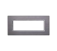 ETTROIT Placca In Alluminio Serie Space 7P Colore Silver Compatibile Con Bticino