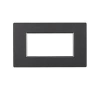 ETTROIT Placca In Vetro Serie Moon 4P Colore Acciaio Scuro Compatibile Con Btici