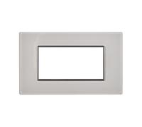 ETTROIT Placca In Vetro Serie Moon 4P Colore Bianco Compatibile Con Bticino