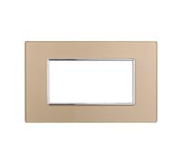 ETTROIT Placca In Vetro Serie Moon 4P Colore Oro Compatibile Con Bticino