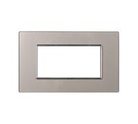 ETTROIT Placca In Vetro Serie Moon 4P Colore Silver Compatibile Con Bticino