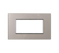 ETTROIT Placca In Vetro Serie Moon 4P Colore Silver Compatibile Con Bticino Axol
