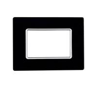 ETTROIT Placca In Vetro Serie Solar 3P Colore Nero Compatibile Con Bticino Matix