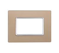 ETTROIT Placca In Vetro Serie Solar 3P Colore Oro Compatibile Con Bticino Matix