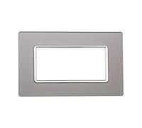 ETTROIT Placca In Vetro Serie Solar 4P Colore Silver Compatibile Con Bticino Mat