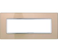 Placca compatibile Bticino Matix 6 moduli vetro colore oro