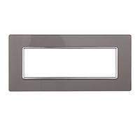 Placca compatibile Bticino Matix 6 moduli vetro colore argento