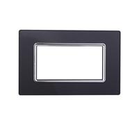 ETTROIT Placca In Vetro Serie Space 4P Colore Acciaio Scuro Compatibile Con Btic