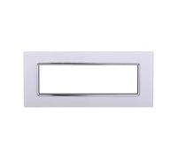 ETTROIT Placca In Vetro Serie Space 7P Colore Bianco Compatibile Con Bticino Liv