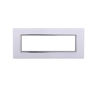 ETTROIT Placca In Vetro Serie Space 7P Colore Bianco Compatibile Con Bticino Liv