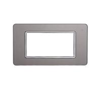 ETTROIT Placca In Vetro Serie Starlight 4P Colore Silver Compatibile Con Vimar P