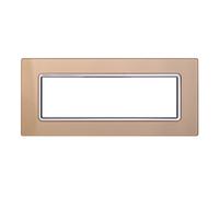 ETTROIT Placca In Vetro Serie Starlight 7P Colore Oro Compatibile Con Vimar Plan