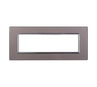 ETTROIT Placca In Vetro Serie Starlight 7P Colore Silver Compatibile Con Vimar P