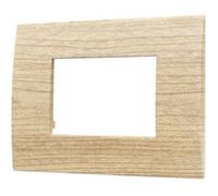 Ettroit Placca Plastica 3p Colore Legno Chiaro Serie Venus Compatibile Con Vimar Arke Va83304