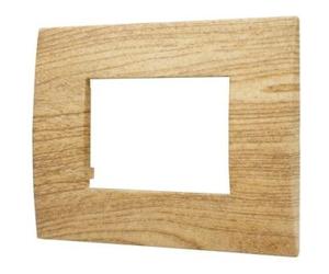 Ettroit Placca Plastica 3p Colore Legno Scuro Serie Venus Compatibile Con Vimar Arke Va83305