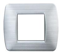 Ettroit Placca Plastica Serie Space 2p Colore Silver Satinato Compatibile Con Bticino Living Light Ln85215