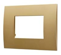 Ettroit Placca Plastica Serie Venus 3p Colore Oro Compatibile Con Vimar Arke Va83311