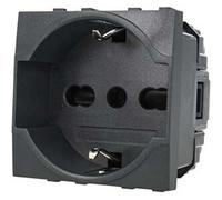 Ettroit Presa Schuko Compatibile Bticino Livinglight 2p+t 10/16a 250v Colore Nero