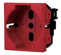 Ettroit Presa Schuko Compatibile Bticino Matix 2p+t 10/16a Colore Rosso
