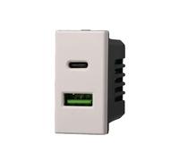 ETTROIT Pulsante Interruttore Shucko Dimmer Touch USB Compatibile Serie Axolute Bianchi