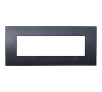 Ettroit Va83702 Placca Serie Venus, 7 Moduli, Plastica, Nera, Compatibile Con Serie Vimar Arkè