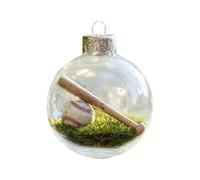 ETUCYNG 2 palline per albero di Natale, in ABS, diametro 8 cm, trasparenti, per lo sport, mini pallone da calcio, da riempire, per Natale, decorazioni natalizie