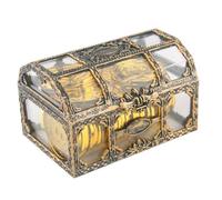 ETUCYNG 3 scatole trasparenti per il tesoro dei pirati, piccolo ABS, 10,5 x 8 x 6,5 cm, per conservare gioielli, cosmetici, piccoli accessori e souvenir