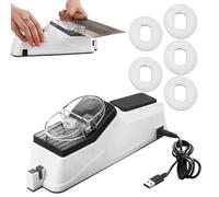 ETUCYNG Affilatore Coltelli Elettrico Professionale 23.5x6.5x9cm Affilatore USB Per Coltelli Da Cucina Affila E Lucida In 5 Secondi Con Custodia Protettiva Ideale Per Casa E Cucina