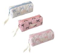 ETUCYNG Astuccio portamatite, 3 astucci per penne, 19,5 x 7 x 9 cm, in poliestere, graziosi, per prodotti per la cura della pelle, spazzolini da denti, dentifricio, gomme, righelli