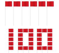 ETUCYNG Bandiere Prato, 100 Pezzi Gagliardetti Fluorescenti Per Paesaggi Giardinaggio, Segnalazione Resistente Alle Intemperie Per Dressage Canino Costruzione Giardinaggio Decorazione Esterna