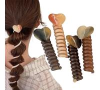 ETUCYNG Bobine per capelli in, legami per capelli spessi | Supporto per coda di cavallo bobina senza - Filo flessibile 4 x Set di filati elastici sottili spessi e