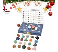 ETUCYNG Calendario con conto alla rovescia con gemme minerali naturali | Idee regalo festive stagionali per la geologia Giovani entusiasti Famiglie