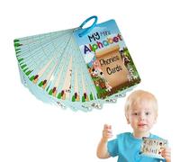 ETUCYNG Carte Flash Lettere, Carte Alphabet - Scheda di educazione precoce 26 pezzi | Schede Flash di apprendimento colorate, Schede Flash di apprendimento per ragazzi e ragazze, carte