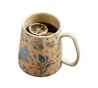 ETUCYNG da Caffè Floreale,Tazze da Tè 24oz con Decorazione Manuale | Latte Ceramica per Appassionati Casa Studenti Insegnanti Soggiorno Serate Film Birra