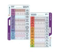 ETUCYNG Ecg - Carta tascabile con ritmo Ecg/Ekg, con righello Ecg in 7 passaggi per l'interpretazione Ecg/Ekg, opzione orizzontale e verticale, set di carte di riferimento per infermieri
