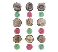 ETUCYNG Francobolli con impronte di zampe di animali, Francobolli con tracce di animali - francobolli artistici - animale per artigianato, zampa di animale in legno, timbri