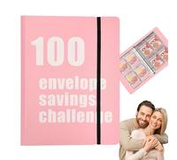 ETUCYNG Libro di sfida di risparmio di 100 buste, raccoglitore di sfida per risparmiare denaro | Libro di rilegatura stimolante con 100 buste da risparmiare, trasforma le tue finanze Gioco di