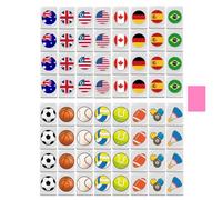 ETUCYNG Mahjong - Set da gioco Mahjong con blocchi da gioco, set di bandiere Mahjong Seaside Escape Game Blocks, national Flag Mahjong Game Set, per riunioni di famiglia, viaggi