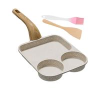 ETUCYNG Padella Per Uova - Padella Per Pancake 3 Scomparti Antiaderente Con Spatola E Pennello | Padellina per Cucinare Uova con Manico Resistente al Calore per Preparazione Pasti in Cucina e