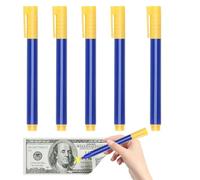 ETUCYNG Penna rivelatore di banconote false, penna pennarello rivelatore banconote contraffatte | 5 pezzi correttore di penne d'argento,Penna di controllo banconote false, pennarello