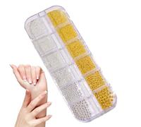 ETUCYNG Piccole perline per unghie, charm per, 3D di dimensioni miste, per manicure, argento e oro, perline caviale per la creazione di gioielli e decorazioni artigianali