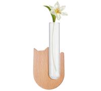 ETUCYNG Portafiori per bocca di aerazione auto, porta tubo di propagazione per clip di vaso di fiori di auto, decorazione automobilistica in legno per donna e regalo