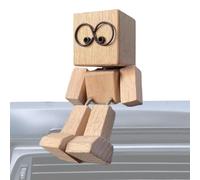 ETUCYNG Shaking Wooden Man Figurine 8x5cm Shaking Man Statua Handmade Shak Feet Little Men Creative Wooden Funny Charming Figurine per cruscotto auto, scrivania e decorazione regalo