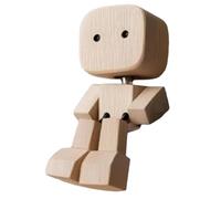 ETUCYNG Shaking Wooden Man Figurine 8x5cm Shaking Man Statua Handmade Shak Feet Little Men Creative Wooden Funny Charming Figurine per cruscotto auto, scrivania e decorazione regalo