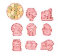 ETUCYNG Stampini per biscotti natalizi, 8 formine per fondente, stampi per biscotti, cioccolato, caramelle, decorazioni per torte e cupcake