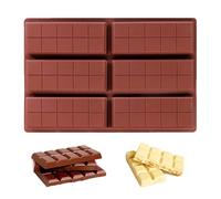 ETUCYNG Stampo per barrette di cioccolato, 6 stampi per cioccolato, antiaderente, durevole, per modellare argilla, fondente, sapone, torte, dolcetti per le vacanze