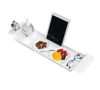 ETUCYNG Vassoio Estendibile Per Vasca Da Bagno Supporto Regolabile 55-78 Cm Con Fascia Antiscivolo E Porta-Tablet Design Impermeabile Per Bagno Relax Con Libri E Bevande